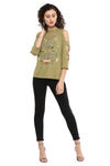 Cold Shoulder Printed Premium Top - MODA ELEMENTI