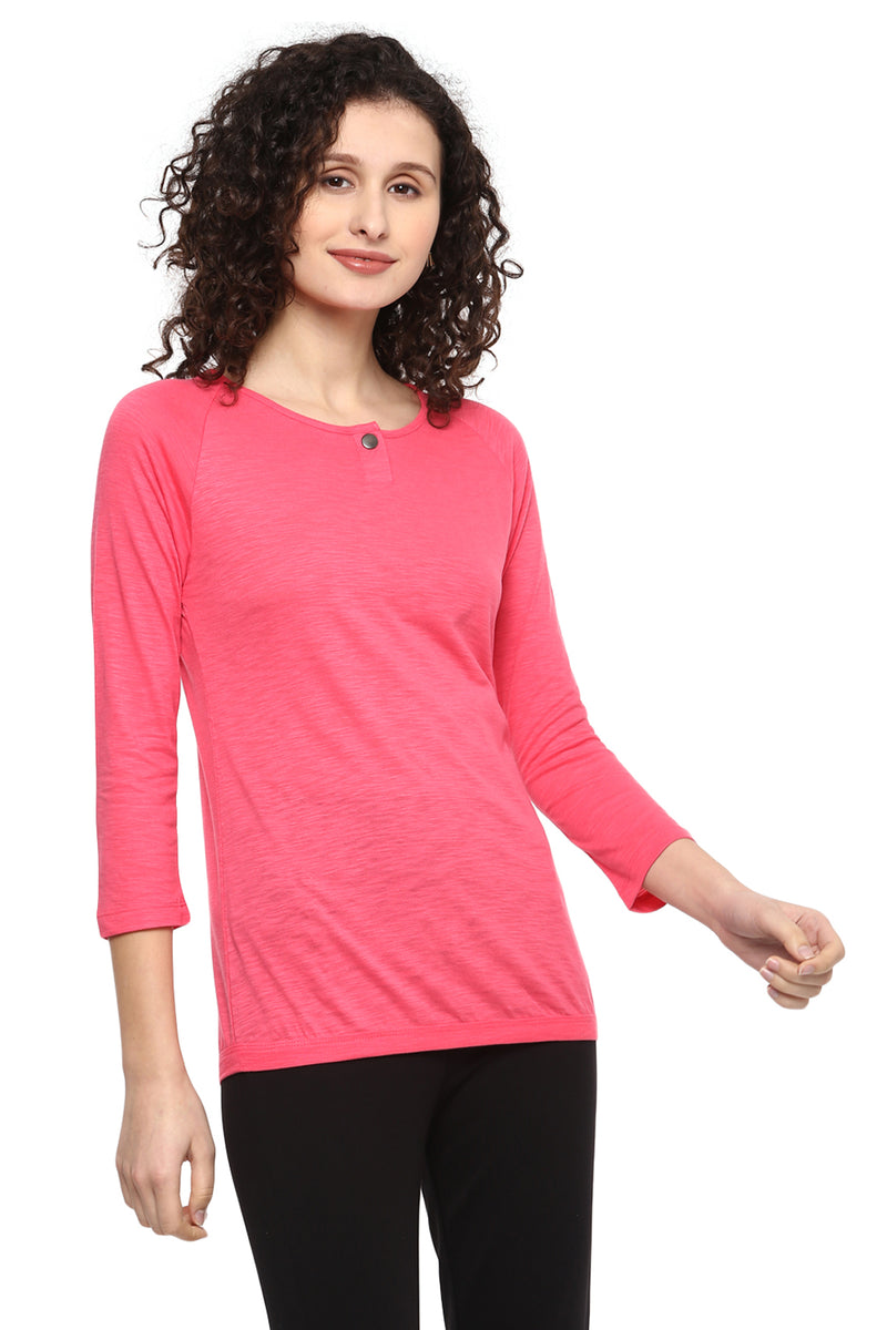 Full Sleeve Solid U Neck Premium T-Shirt - MODA ELEMENTI