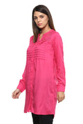 Pintuck Buttoned Casual Tunic - MODA ELEMENTI