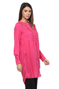 Pintuck Buttoned Casual Tunic - MODA ELEMENTI