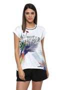 Round Neck Printed Casual Top - MODA ELEMENTI