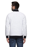 Axmann Full Sleeve Striped Zipper Sweatshirt - MODA ELEMENTI