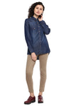 Denim Self Designed Casual Shirt - MODA ELEMENTI