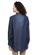 Denim Self Designed Casual Shirt - MODA ELEMENTI