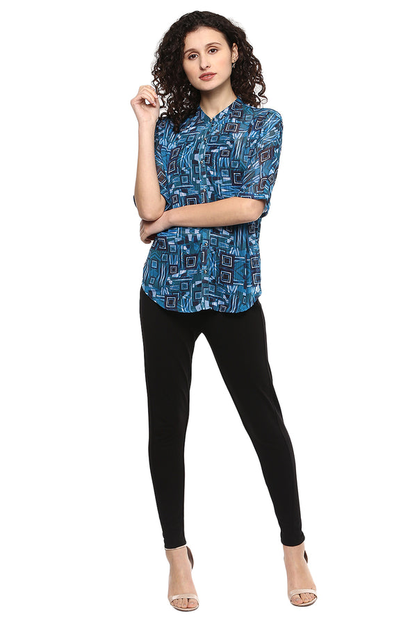Deep Lake Printed Casual Shirt - MODA ELEMENTI