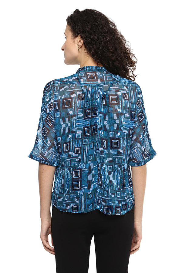 Deep Lake Printed Casual Shirt - MODA ELEMENTI