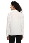 Front Ruffle Solid Casual Shirt - MODA ELEMENTI