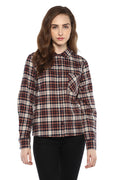 Meow Embroidered Checkered Winter Shirt - MODA ELEMENTI