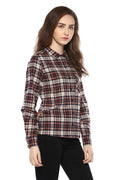 Meow Embroidered Checkered Winter Shirt - MODA ELEMENTI