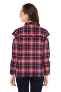 Checkered Cold Shoulder Winter Shirt - MODA ELEMENTI