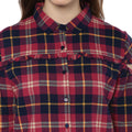 Checkered Cold Shoulder Winter Shirt - MODA ELEMENTI