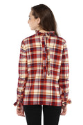 Rose Embroidered Checkered Winter Shirt - MODA ELEMENTI