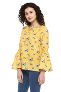 Front Tie Bell Sleeve Casual Top - MODA ELEMENTI