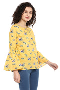 Front Tie Bell Sleeve Casual Top - MODA ELEMENTI