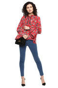Floral Printed Bell Sleeve Casual Top - MODA ELEMENTI