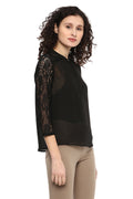 Floral Lace Sleeve Casual Top - MODA ELEMENTI