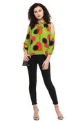 Abstract Balls Cold Shoulder Top