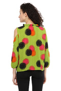 Abstract Balls Cold Shoulder Top