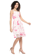 Floral Detail Skater Dress - MODA ELEMENTI